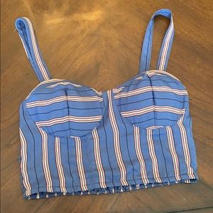 BAND OF GYPSIES XS BLUE CROP TOP